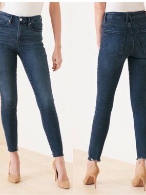 Good American good legs High-Rise Skinny Jeans raw hem - size 8 / size 29